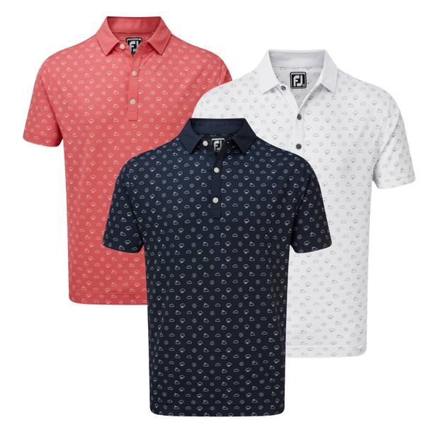 FootJoy Mens Smooth Weather Print Polo Shirt 